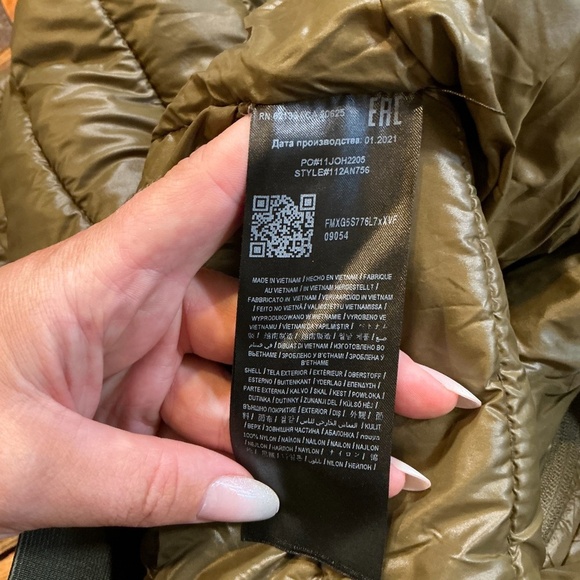 Guess Lightweight Puffer Bomber Jacket – Olive Green – Men’s Size XL - Picture 13 of 13